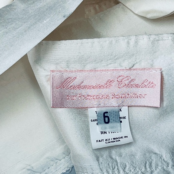 Blue and cream silk dress for little girls - Picture 6 of 7